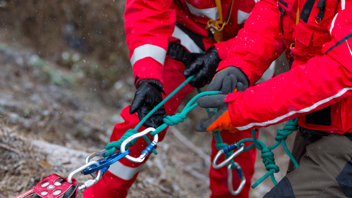 Dog Rescue: Teen and His Puppy Saved After Falling Hundreds of Feet 3 Rescue workers scaling down a mountain