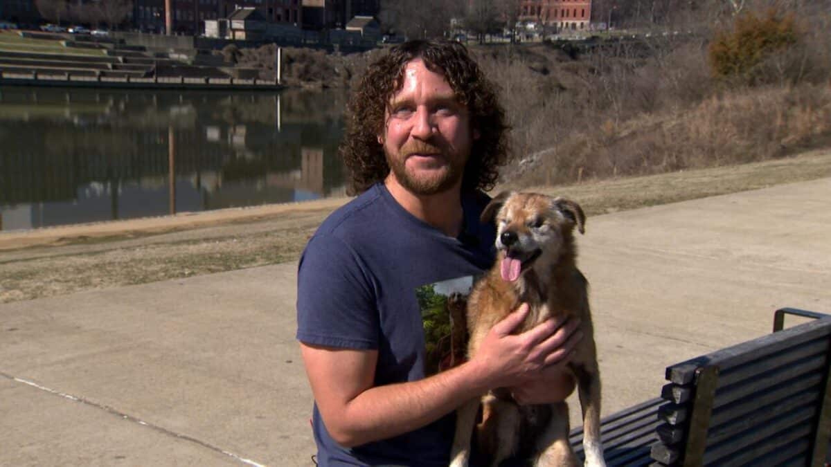 This 18 Year Old Blind and Deaf Dog Gets a Second Chance at Life 2 Abe Switters with Nanna (source: NewsChannel 5)
