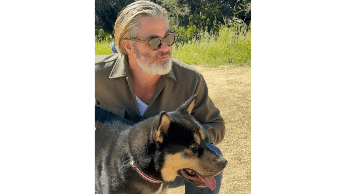 Chris Pine Calls for Help in Finding Homes for Rescued Dogs 3 Chris and Max outdoors